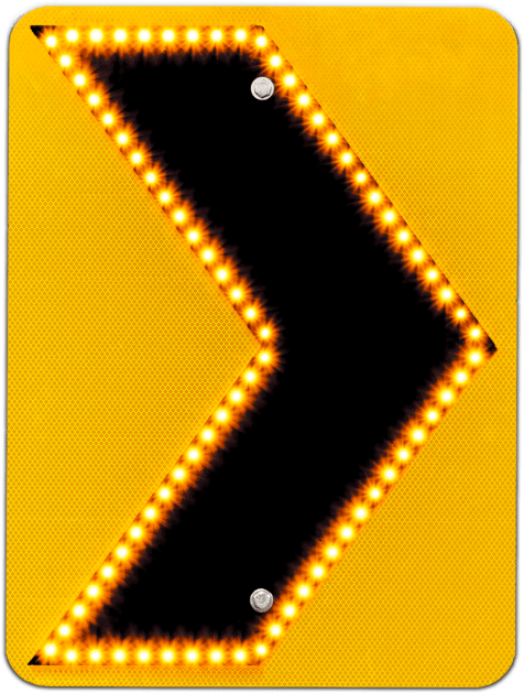 Curve Warning Chevron LED Plate