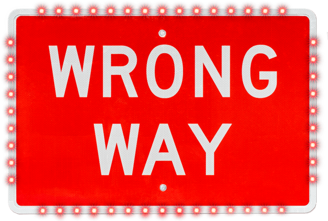 Wrong Way Flashing LED Ring